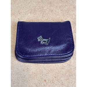 Small Purple Leather Card Holder with Scottie Dog Accent